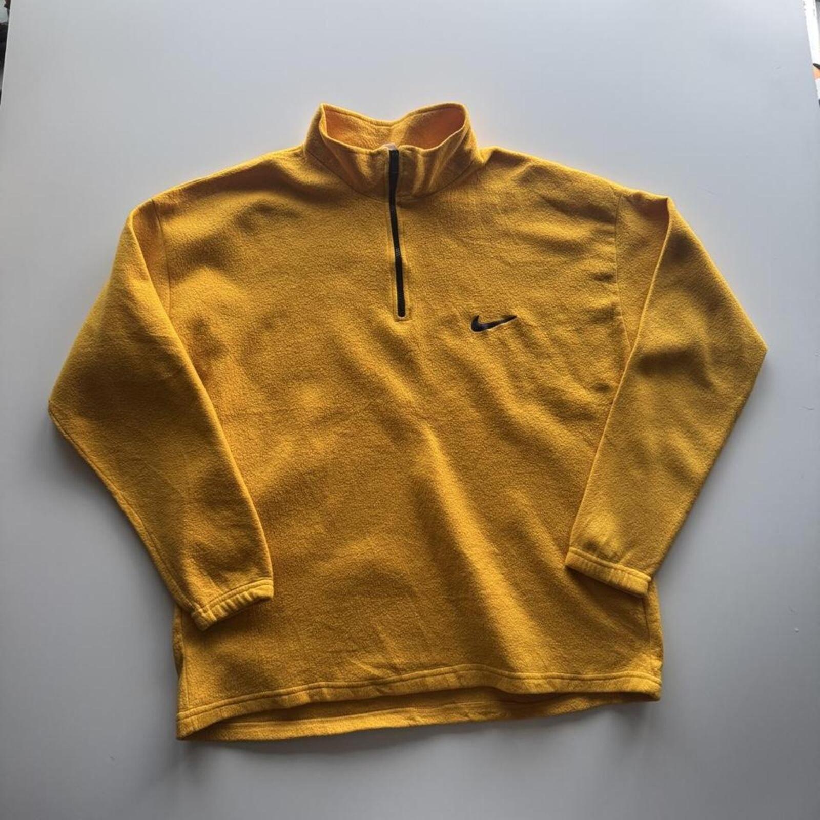 Vintage 90s Nike Made In USA Mini Swoosh Quarter Zip Fleece