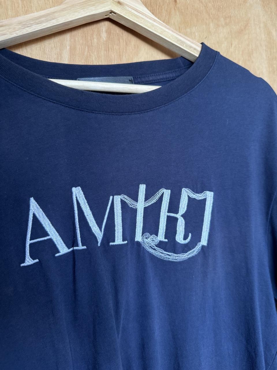 Amiri Embroidered Core Logo Cotton T-Shirt – Black – Size M – Image 2 – George's Vintage