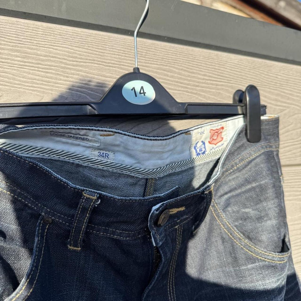 Vintage Y2K Next Loose Tapered Washed Indigo Denim Jeans – Size W34 – Image 4 – George's Vintage