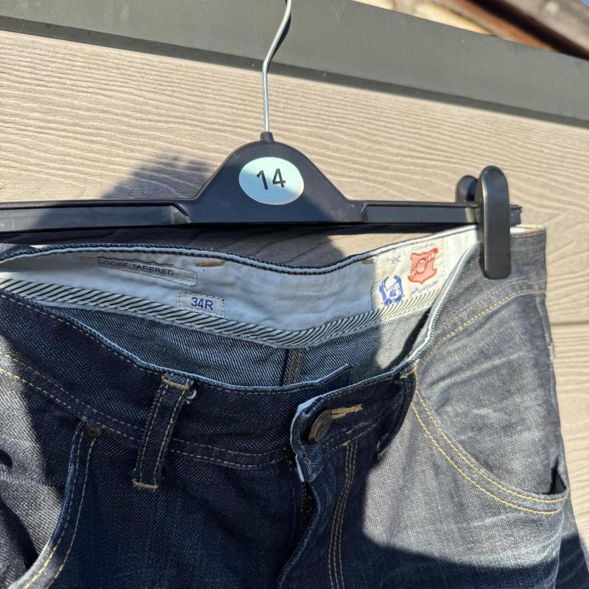 Vintage Y2K Next Loose Tapered Washed Indigo Denim Jeans – Size W34 – Image 4 – George's Vintage