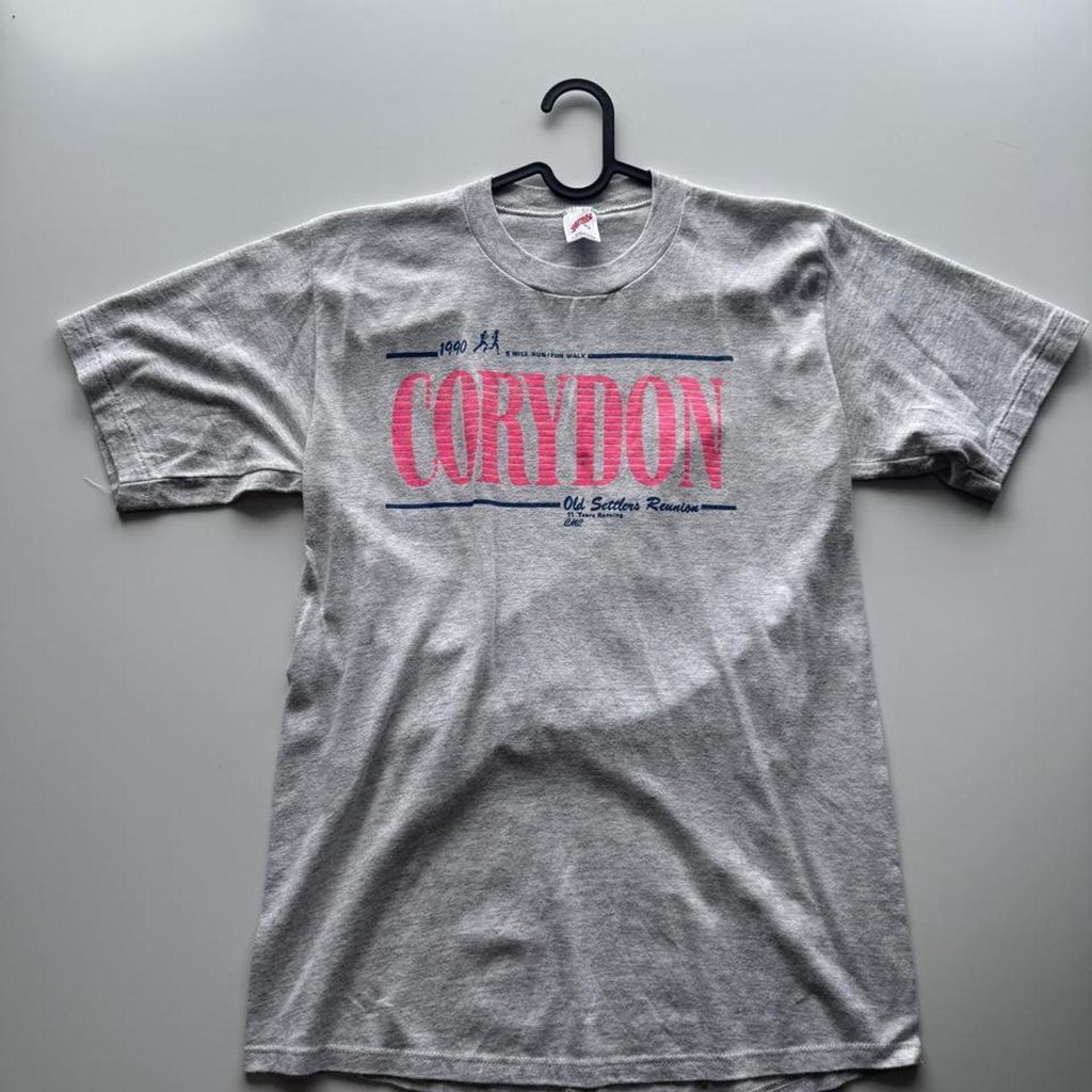 Vintage 90s Corydon Old Settlers Reunion Single-Stitch T-Shirt – Blue – Size L – George's Vintage