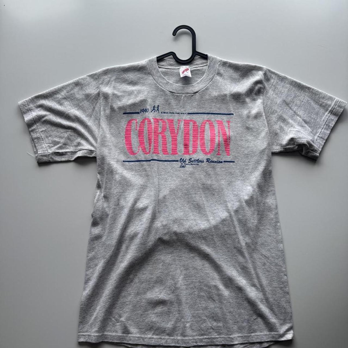 Vintage 90s Corydon Old Settlers Reunion Single-Stitch T-Shirt – Blue – Size L – George's Vintage