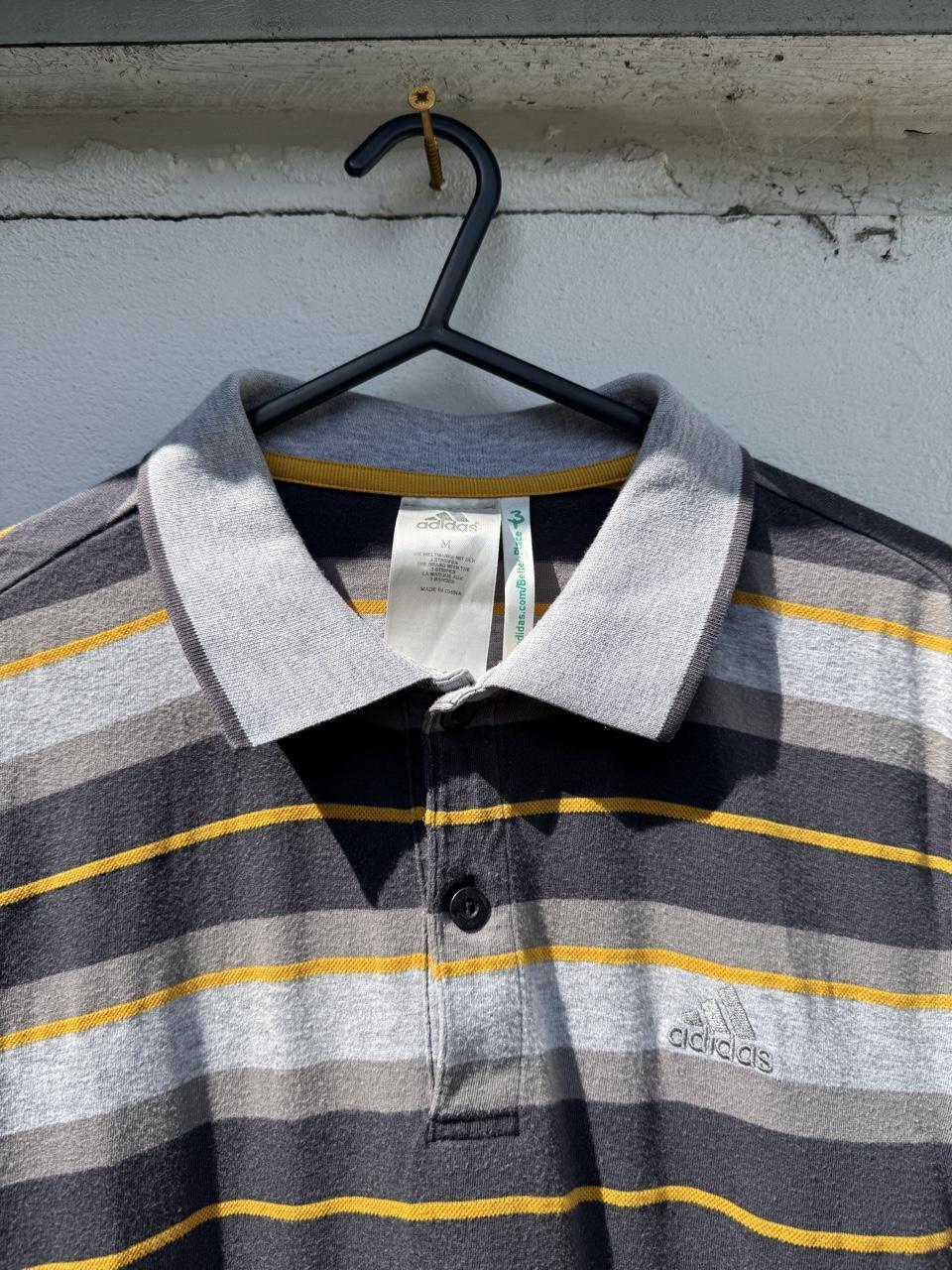 Vintage 2009 Adidas 'Better Place' Striped Organic Cotton Polo Shirt – Size M – Image 2 – George's Vintage