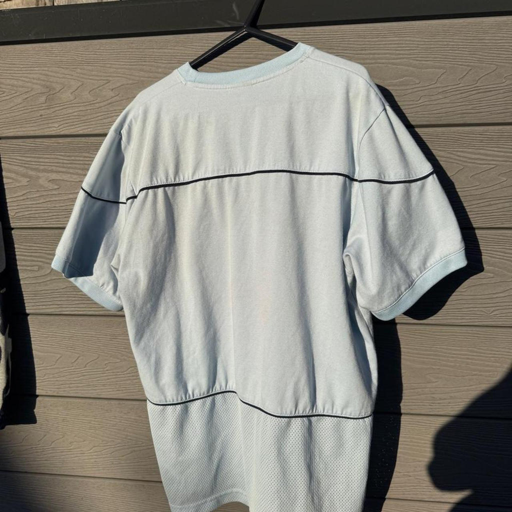 Vintage Y2K Nike Sport Performance Contrast-Panel T-Shirt – Ice Blue & Navy – Size M – Image 6 – George's Vintage