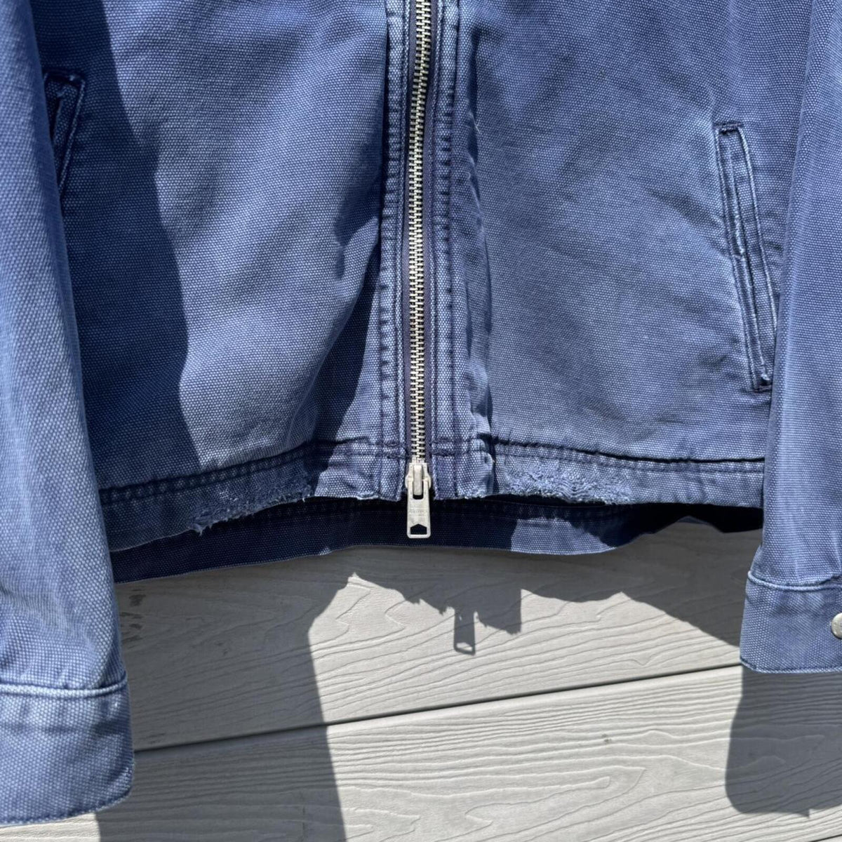 AllSaints Washed Blue Full-Zip Cotton Jacket – Size L – Image 4 – George's Vintage
