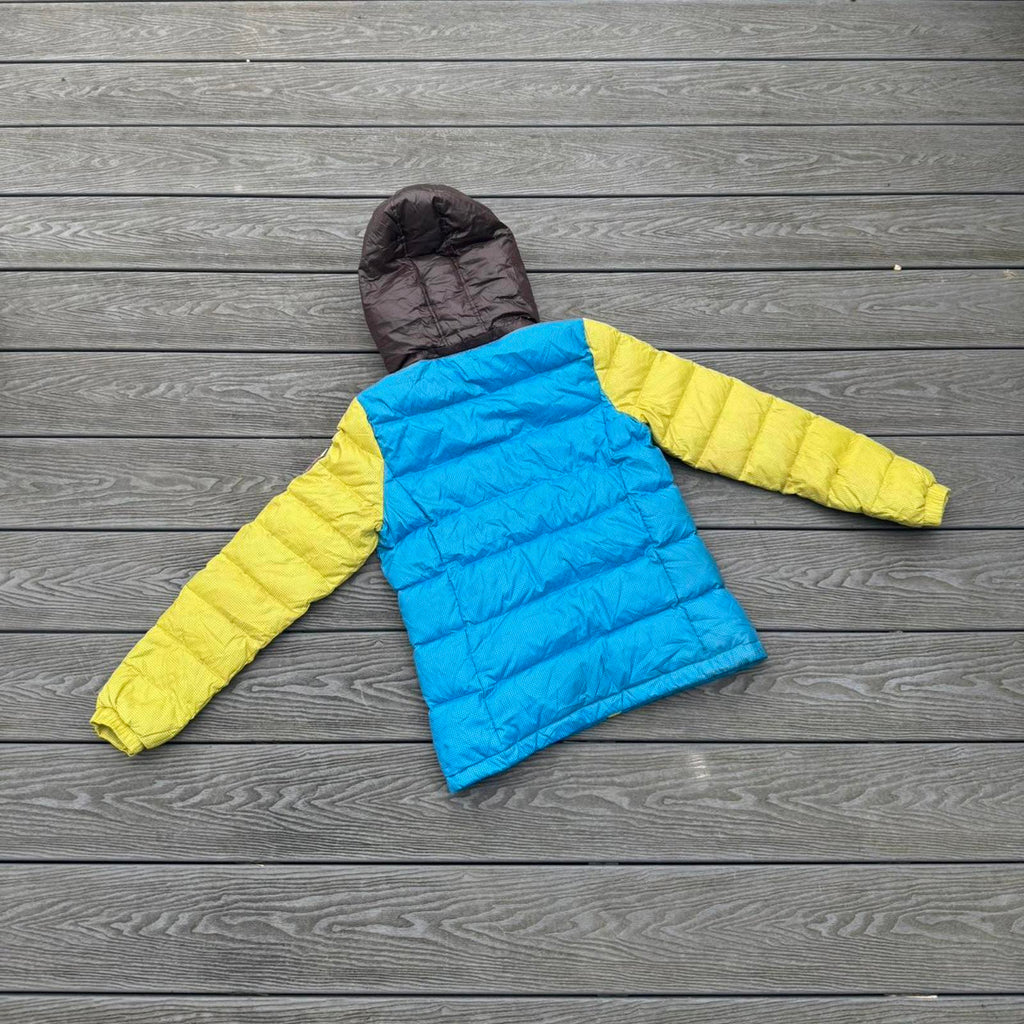FUBU Colour Block Hooded Puffer Jacket – Blue / Yellow