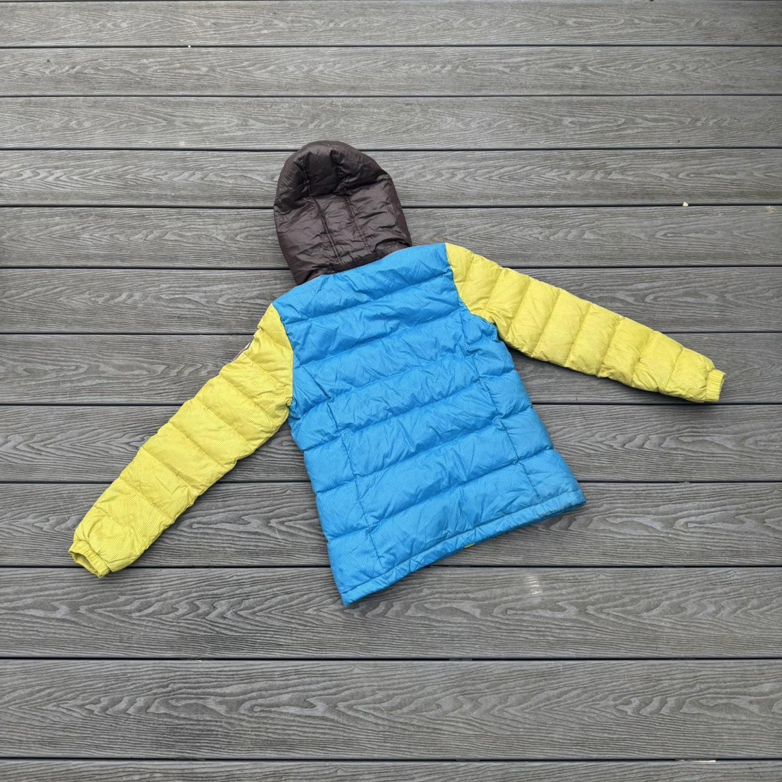 FUBU Colour Block Hooded Puffer Jacket – Blue / Yellow