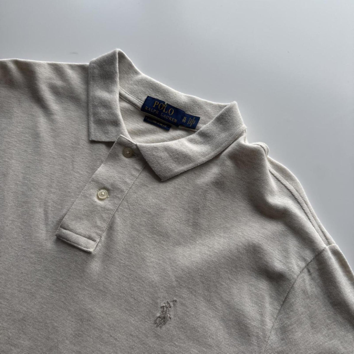 Polo Ralph Lauren Custom Slim Fit Piqué Polo Shirt – Burgundy – Size XL – Image 2 – George's Vintage
