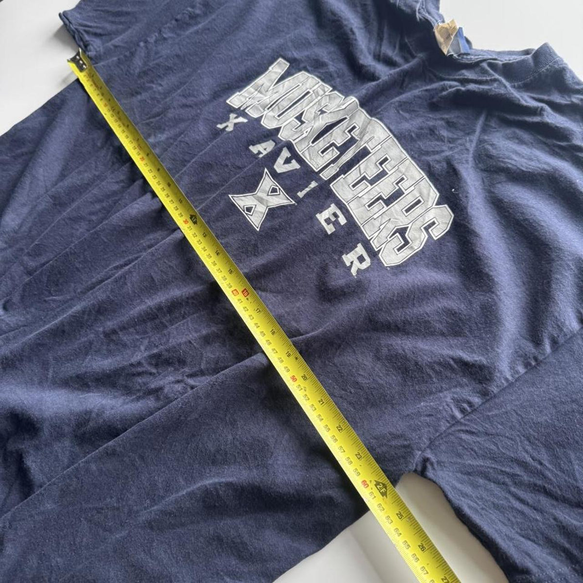 Vintage NCAA Xavier Musketeers Collegiate Graphic T-Shirt – Navy – Size XL – Image 6 – George's Vintage